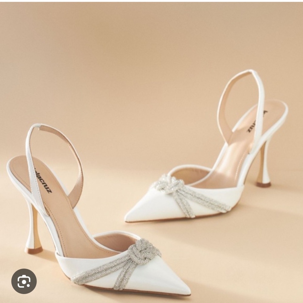 Lola Cruz Alice Pumps - Ivory Silver Bridal Heels from
Anthropologie in size 37